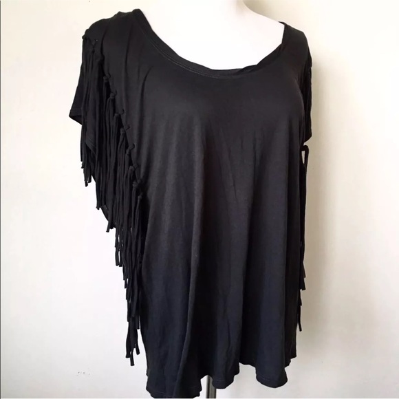 Free People Black Fringe Top - Picture 2 of 3